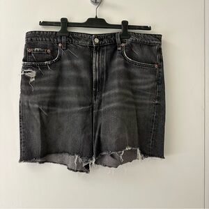 Zara distressed denim shorts